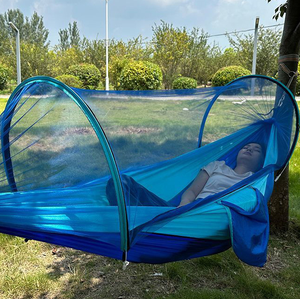 <span class=keywords><strong>Hamaca</strong></span> colgante <span class=keywords><strong>Plegable</strong></span> <span class=keywords><strong>ligera</strong></span> portátil para exteriores con mosquitera columpio viaje senderismo Camping <span class=keywords><strong>hamaca</strong></span> colgante duradera cama - Product Image 1