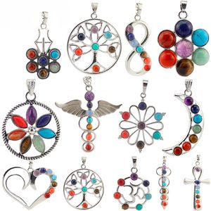 HZ, superventas, piedra Natural, siete Chakras, Yoga, energía, cristales curativos, piedras colgantes para collar, fabricación de joyas, suministros de brujería - Product Image 6