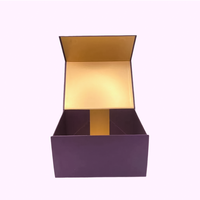 Boîte cadeau magnétique rigide en carton recyclable sur mesure, avec gaufrage, design pliable de luxe, couvercle magnétique, biodégradable