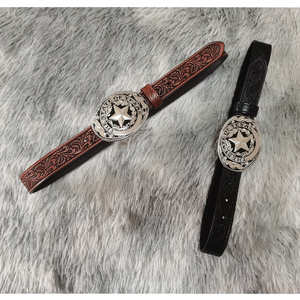 Sabuk Trailmaster kasar Tepi Barat liar tali kulit sapi warisan - Product Image 4