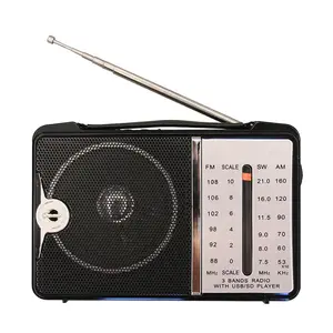 Rx-606ubt factory radio AM/FM/SW 3 bandes portable rechargeable lecteur de musique radio avec haut-parleur sans fil véritable transformateur