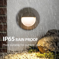 Lampes murales LED carrées en aluminium étanches IP65 pour extérieur, noires, 110V 120V 3W, verre trempé, antirouille, garantie 2 ans, 3000K