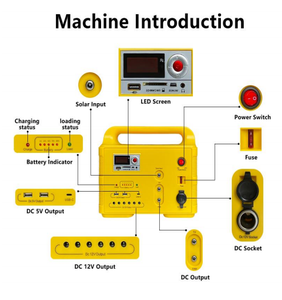 Mini kit de panneau solaire pour camping en plein air centrale électrique portable avec torches LED ventilateur de charge <span class=keywords><strong>TV</strong></span> haut-parleurs FM MP3 BT - Product Image 2