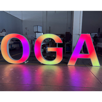 Lettres lumineuses LED RGB personnalisées pour fêtes, enseignes décoratives d'événements extérieurs, lettres lumineuses décoratives