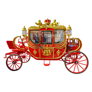 Carruaje de Cenicienta de Tamaño Real con Caballos, Decoración Navideña para Exteriores, Transporte Especial - Product Image 1