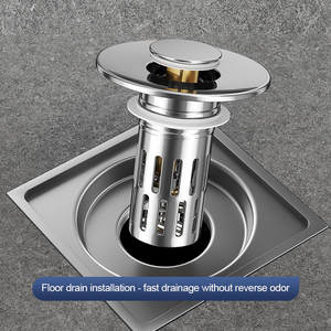 Filtro de desagüe con botón pulsador F46, de acero inoxidable, ABS y cobre, con núcleo de rebote para fregadero de encimera, fácil de limpiar - Product Image 5