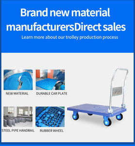 Super diam dilipat mendorong 400kg kapasitas berat biru plastik Platform 900*600mm keranjang <span class=keywords><strong>Dolly</strong></span> - Product Image 6