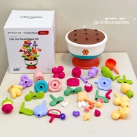 Nouveau jouet éducatif pour l'apprentissage précoce, pot de fleurs à construire soi-même avec blocs de rangement, pot de fleurs créatif éducatif, blocs de construction