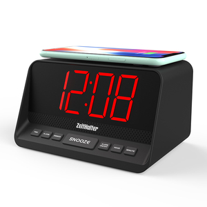 Modernes 10W kabelloses USB-Lade-LED-Display Wecker ABS-Bett für den Büro einsatz - Product Image 1