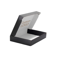 Boîtes en carton recyclables personnalisées avec estampage à chaud noir 15*15*5cm, boîte d'expédition en carton ondulé pour sous-vêtements blancs, finition mate