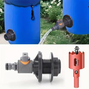 Kit de raccords pour réservoir d'eau, 3 pièces, en PVC, avec sortie réglable, compatible avec les raccords de tuyau d'arrosage en vrac - Product Image 1