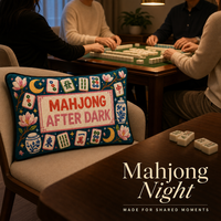 Housse de coussin Mahjong After Dark en point de croix avec dos en toile, pour décoration florale orientale de luxe faite à la main, 30x20cm, article cadeau pour la maison