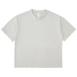 T-shirt de luxe uni anti-rétrécissement 245g poids lourd 100% coton surdimensionné Boxy recadrée pour hommes - Product Image 1