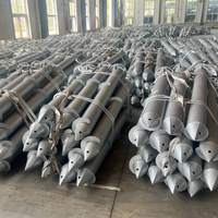 Ancrage de terre en acier galvanisé, longueurs 600mm, 800mm, 1000mm, pieux hélicoïdaux pour fondation au sol avec support en U
