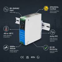 Alimentation électrique MORNSUN LIF120-10B48R2S-EX 120W 48V 2.5A sur rail DIN simple, PFC actif, efficacité 92%-93.5%, entrée 85-264VAC AC-DC