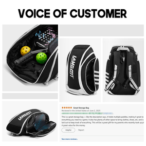 Borsa Sportiva Impermeabile in Poliestere LAMGOYI per Pickleball e Porta Racchette, <span class=keywords><strong>Zaino</strong></span> Spazioso per Pickleball, Tennis e Badminton - Product Image 4
