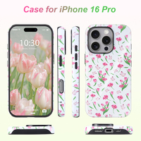 Coque de téléphone de protection antichoc Fleur Océan Planète Double Impression numérique Coque de téléphone portable personnalisée pour iphone 16 Pro