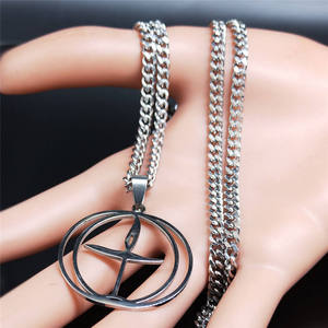 Collier pendentif en acier inoxydable pour femme, bijoux fantaisie, bijoux fins, pendentif croix flamboyante - Product Image 3