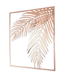 Manufacture Direct feuilles métalliques Art en métal décoration murale 2 pièces ensemble pour salon chambre bureau à domicile - Product Image 1