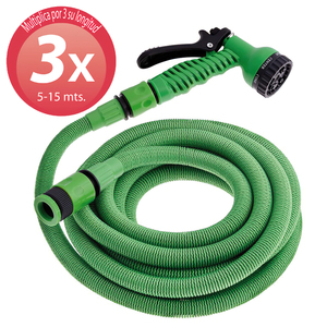 Manguera de Riego Compacta y Extensible de 5 a 15 Metros con Pistola de Riego de 7 Posiciones - Product Image 1