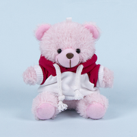Porte-clés en peluche ours en sweat-shirt, mini ours assis, pendentif décoratif pour sac, cadeau