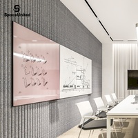 Tableau blanc mural magnétique en verre avec cadre en aluminium moderne SpaceUnited pour bureau
