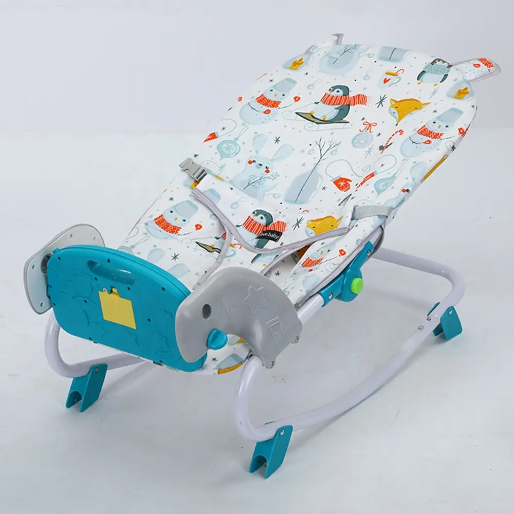 Portable Multifunctional Relaxing Rocking Chair Infant Rocker Baby Bouncer Seat With Music Toy Stand