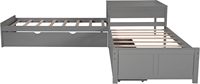 Dernier modèle de boîte en bois blanche moderne de lit d'angle cadre de lit gigogne en mélamine taille double salon en bois de luxe