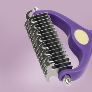 Ensemble d'outils de toilettage pour animaux de compagnie 3-en-1 en acier inoxydable Peigne à aiguille pour chat Peigne à épiler pour chien avec coupe-ongles Brosse à cheveux pour chats et chiens - Product Image 5