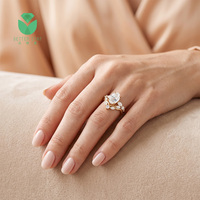 Ensemble de mariage Better Star Oval Marquise avec diamant de laboratoire, or jaune 14K 18K, D VVS, certifié IGI, bague de fiançailles et de mariage pour femme
