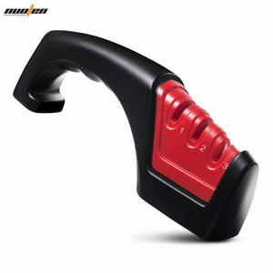 Afilador de cuchillas rotatorio de múltiples granos, manual, de 3 etapas, con varillas de cerámica y acero de tungsteno para afilar cuchillos. - Product Image 3