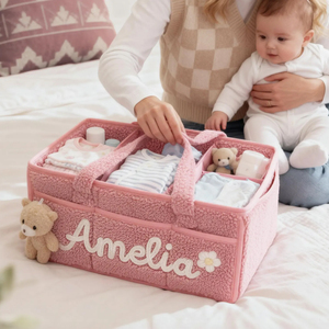 Cesta de Almacenamiento de Peluche Suave Personalizada para Bebés, Cesta de Pañales Plegable de Gran Capacidad para Viajes, Cestas Organizadoras con Compartimentos - Product Image 4
