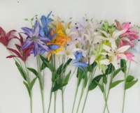 Vente en gros de fleurs artificielles Gloriosa Superba en soie, 78 cm, multicolores, pour les arrangements floraux, les fêtes, la décoration de la maison