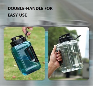 Botella de agua de 2,4 litros, hervidor de agua portátil para hacer ejercicio al aire libre, sin BPA, con mango, vaso para beber directamente - Product Image 6
