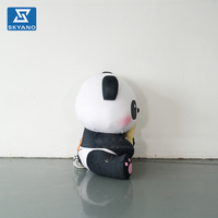Modelo de Panda Gigante Inflable Personalizado, con Acabado Flocado, para Decoración y Publicidad en Eventos al Aire Libre
