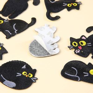 New Eco-friendly Iron-On /<b>sticker</b> <b>Computer</b> Embroidered Black Cat Patch for Clothes Bag Decoration - Product Image 3