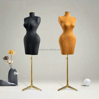 Nouveau Mannequin Épinglable Féminin Grandes Tailles Corps Supérieur Réglable Formes Généreuses Fesses et Poitrine Velours