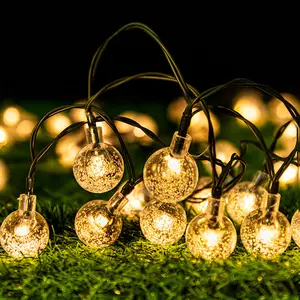 Camping outdoor solar bubble ball string lights patio Christmas holiday decorative lights
