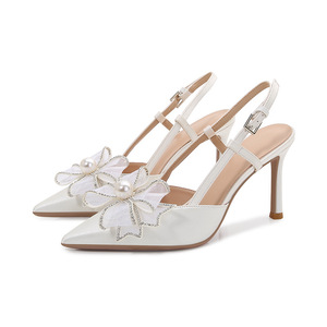 Huidong contea 2023 estate fiocco di pizzo Baotou con tacco Fine sandali vuoti rimovibili capelli Sexy - Product Image 5