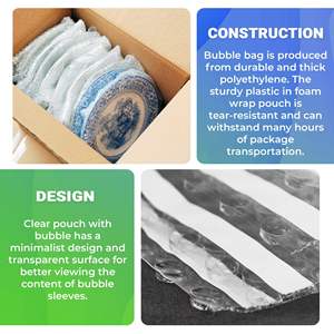 Bolsas de Burbuja Autosellables DB de 8 x 11.5 Pulgadas, Transparentes, de PE, Resistentes a la Humedad, para Protección en Envíos - Product Image 5