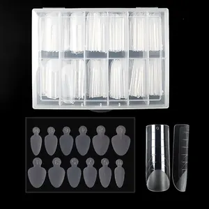 BQAN 120 Pcs Silicone Pad French Tip Dual Form French Guides Soft Silicone Material Nail Dual Form Insert Nail Extension