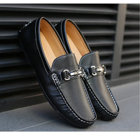 Mocassins en cuir véritable pour hommes, chaussures de conduite souples et confortables avec Logo personnalisé, vente en gros