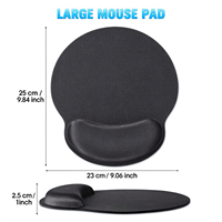 Tapis de souris ergonomique en mousse à mémoire de forme avec repose-poignet en gel en silicone