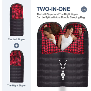 Sac de couchage personnalisé avec logo, style momie, pour l'hiver, en coton flanelle et polyester, sac de compression pour le camping, pour adultes - Product Image 5