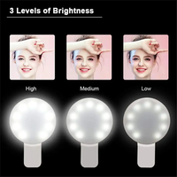 Lampe de remplissage en direct rechargeable, mini lumière annulaire portable pour selfie, mini lumière annulaire LED de bureau portable pour téléphone