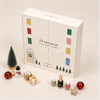 Calendrier de l'Avent de Luxe Personnalisé 24 Jours à Double Porte, Écologique, Coffret Cadeau Beauté, Vernis à Ongles, Mini Parfum, Cosmétiques, Crème Contour des Yeux, Rigide