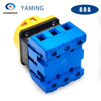 Sectionneur de charge YMD11-80A 3P/4P 80A à contacts argentés, sélecteur à came verrouillable par cadenas