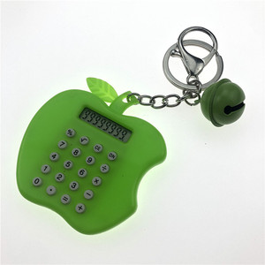 Miniature Apple Cartoon Calculator 8 Digit Student Keychain Portable Toy Red ABS Material - Product Image 5