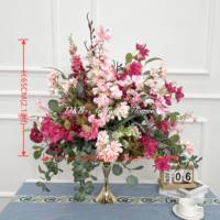 DKB Großhandel Rosa Rote Blumenkugeln Künstliche Seidenrosen Tischdekoration für Hochzeiten Party Heim Hochzeitsblumen