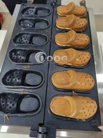 Machine à gaufres électrique professionnelle pour chaussures Crocs, idéale pour la vente de street food